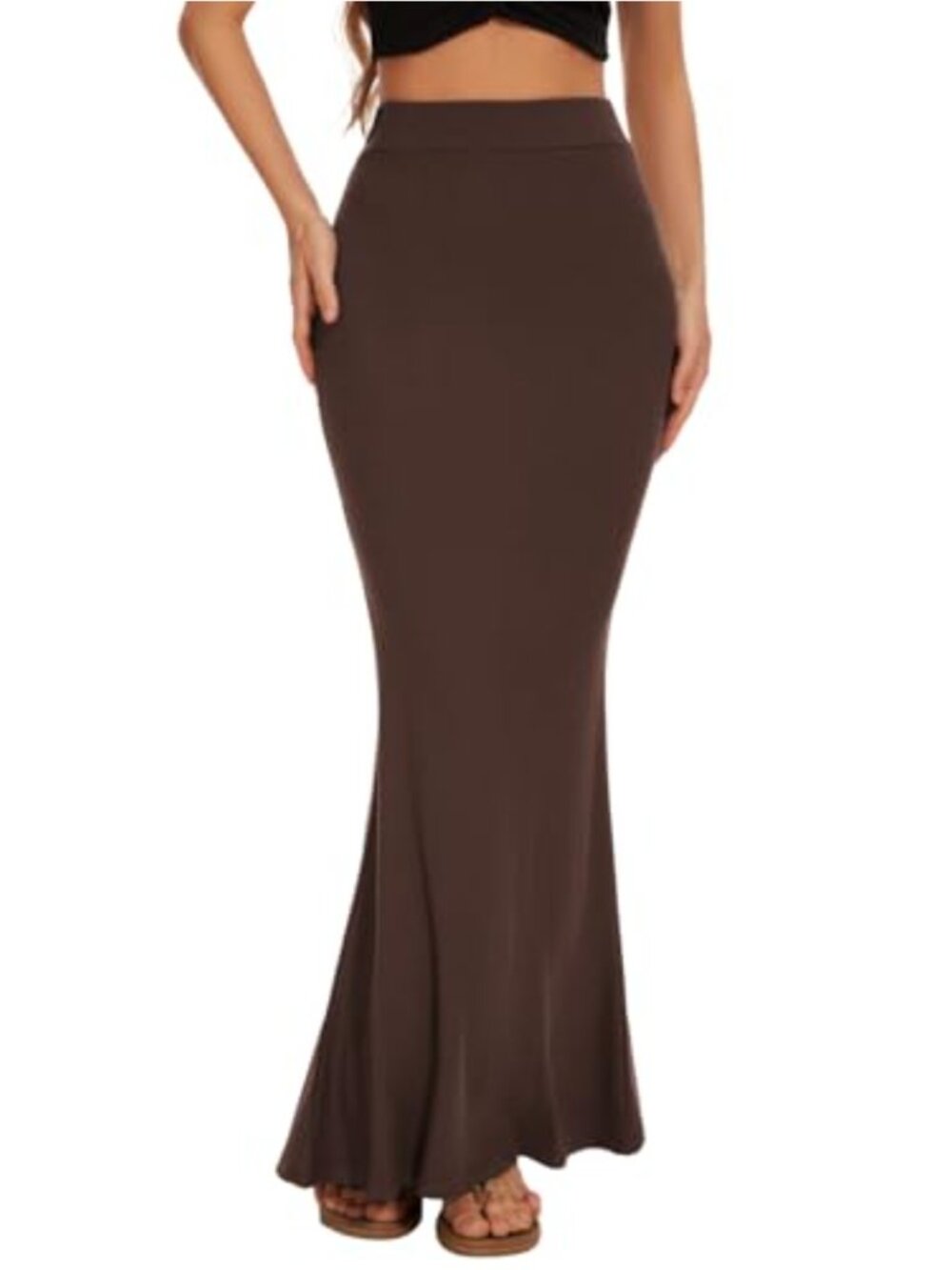 High Waist Bodycon Mermaid Maxi Skirt Womens Flared Elastic Stretch